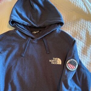 The North Face Dark Blue Hoodie with Logo
